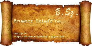 Brumecz Szimóna névjegykártya
